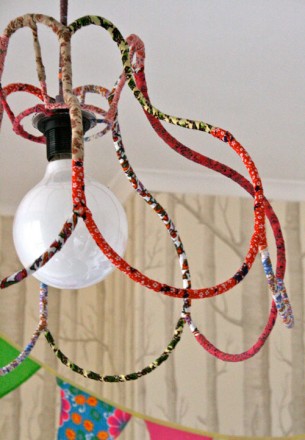 CLICK HERE
More images of this DIY Lamp. Made with fabric and an old lamp skeleton.