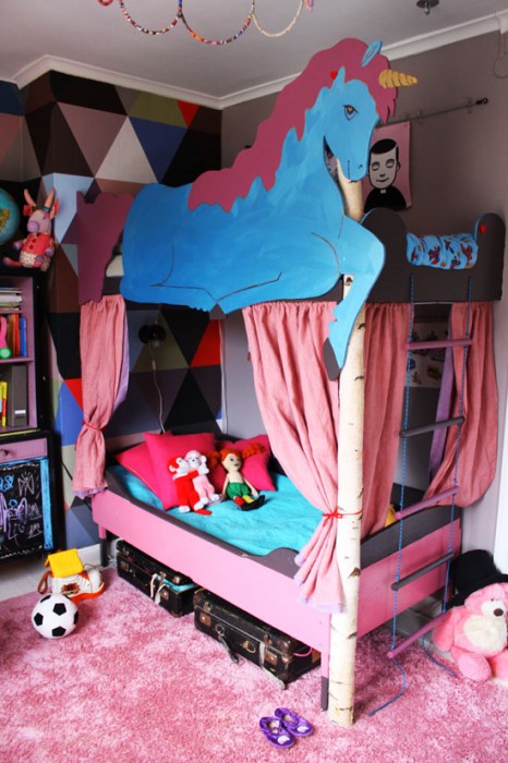 Unicorn bunk deals bed with desk