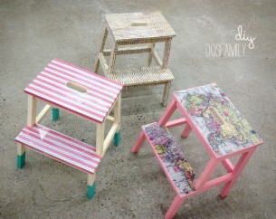 (Click on title for more images)
Ikea Stool DIY with washi and decoupage